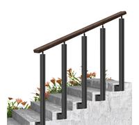 Balustres et colonnes d'escalier en métal Support réglable for poteau de broche en fer forgé, support latéral et au sol noir 65-110cm(Side Mount,95cm(37.4in))