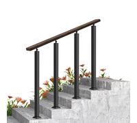 Balustres et colonnes d'escalier en métal Support réglable for poteau de broche en fer forgé, support latéral et au sol noir 65-110cm(Floor Mount,95cm(37.4in))