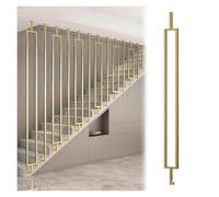 Balustres garde corps escalier Balustres D'escalier Dorés Personnalisables, Marqueaux D'escalier Universels En Métal, Du Sol Au Plafond En Fer(Style B,56inch/141cm)