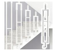 Balustres métalliques pour escaliers, Kit de rampe d'escalier, balustre en fer forme L, support réglable à 180 degrés, multicolore, plusieurs tailles(White,High 100in/254cm)