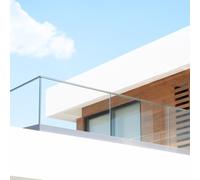 BALUSTRONE Garde-corps verre MAJURO sur rail aluminium, 5m, pose à sceller, Aluminium - Kit complet balcon terrasse - Verre feuilleté sécurit, fabrication française, NF P01-012, garantie 5 ans