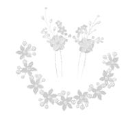 Baluue 1 Jeu Épingle à Cheveux Casque De Mariage Pour La Mariée Élastiques à Cheveux Pour Filles Bandeaux Filles Barrettes à Cheveux Pour Filles Coiffe De Perles Acrylique Silver