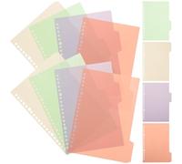 Baluue 10 ensembles Lot de Intercalaires PP Couleurs Assorties avec Onglets Écrits Séparateurs Plastiques Classifiés pour Cahiers à Anneaux Pages Indexées pour Organisation