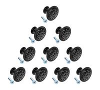 Baluue 10 ensembles Poignée de Meuble Noire Alliage Aluminium Lot de Boutons Modernes pour Armoire Tiroir Placard et Commode Installation Facile