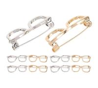 Baluue 10 Pièces Broche pour Femme en Alliage Forme Lunettes, Épingle Sécurisée et Décorative, pour Pull et Veste, Accessoire Mode Polyvalent et Élégant