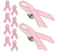 Baluue 10 Pièces Broche Ruban Rose en Alliage pour Sensibilisation Cancer du Sein, Accessoire Élégant et Polyvalent pour Femmes Lors D'événements