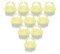 Baluue 10 Pièces Brosse de Nettoyage Outil Polyvalent pour Bagues D'anneau Poils en Pp et Polystyrène Jaune Facile à pour Bijoux et en Voyage