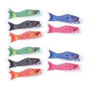 Baluue 10 pièces Carp Windsock Flag Set Japanese Fish Flag 10pcs Warp Knitting Fabric Garden Hanging Blows in the Wind For Garden Display