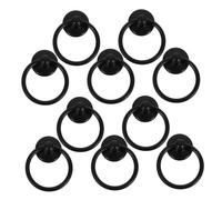 Baluue 10 pièces Lot de Poignées Anneau Vintage pour Tiroir et Meuble Tirage Rustique Métal Noir pour Commode Armoire et Caisson Design Confortable et Facile à Installer