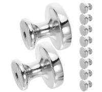 Baluue 10 pièces Lot de Poignées Meuble Cuisine Rondes Alliage Aluminium Boutons Argentés à Trou Unique pour Placards Tiroirs et Commode Installation Facile pour Meubles de Cuisine et