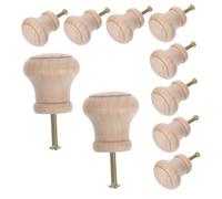 Baluue 10 pièces Lot de Poignées Rondes Bois Massif pour Meubles Boutons Ergonomiques Bois Naturel pour Portes Armoire et Commode Poignées Robustes et Confortables pour Décoration
