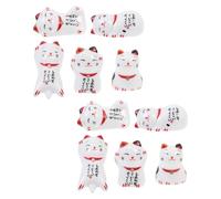 Baluue 10 pièces Lot de Porte-Baguettes Céramique Chat Porte-Couverts Multifonction pour Cuillères Fourchettes et Couteaux Support Élégant et Compact pour Table de Cuisine Restaurant