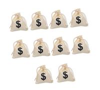 Baluue 10 pièces Toile à cordon coulissant avec motif lettre pour emballage cadeaux fête bonbons anniversaire et fête des pères