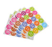 Baluue 100 Autocollants Numérotés Colorés Ronds 1-100 Étiquettes Adhésives pour Classement Repères d'Alignement pour Salle de Classe et Bureau Points de Sol pour Organisation