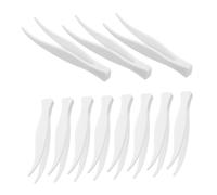 Baluue 100 Pièces Mini Plastic Tweezers Curved For Precision Skincare Mask Applicator Small Craft Tool For Eyelash Hair Removal And Manicure Use