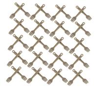 Baluue 100 pièces Miniature Fork Pendant Charms Alliage Zinc Vintage pour Création de Bijoux DIY Breloques Couverts Miniatures Résistantes et Décoratives