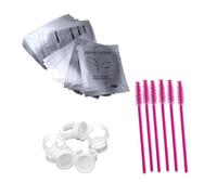 Baluue 100paires Patchs Gel Pour Yeux Outils De Beauté Pour Extensions De Anneaux De Maintien De Colle Brosse à Rose Rouge Pour Maquillage Et Extensions De Faux