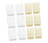 Baluue 100pièces Peignes à Cheveux Pour Perruques Accessoires De Coiffure Métal Avec Dents Pour Fêtes Et Événements Spéciaux