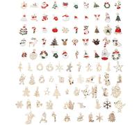 Baluue 100pièces Pendentifs Décoratifs Alliage Thème de Noël à Monter Soi-même pour Accessoires Faits Main