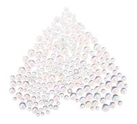 Baluue 1050 Perles en Résine Goutte d'eau Rondes 3-6 MM Autocollants Gouttelettes de Rosée pour Scrapbooking et Carterie Embellissements DIY Multicolores AB Décorations Créatives pour