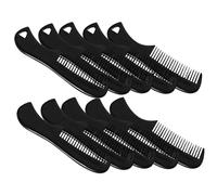 Baluue 10pcs Petit Peigne à Barbe en Plastique Noir, Compact et Facile à Transporter, Accessoire Rétro pour Hommes, Voyage Coiffage Moustache