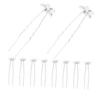 Baluue 10pièces Épingles à Cheveux Pour Mariée Décoratives U-shaped Accessoires Floraux Strass Pour Mariage Et Occasions Spéciales