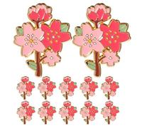 Baluue 12 Pièces Broches Fleur de Cerisier Émail Rose Pin Délicat pour Sacs et Vêtements Accessoire Printanier pour Femmes et Adolescentes Décoration Originale et Résistante