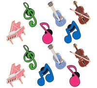 Baluue 12 pièces Lot de Broches Musique Alliage Métallique Pins Miniatures Piano Guitare Violon Notes de Musique Badges Décoratifs Légers pour Professeurs Étudiants Sacs à Dos Chapeaux