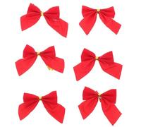 Baluue 12 Pièces Lot de Set de Nœuds Papillon de Noël Rouges en Velours, Décorations Délicates à Suspendre pour Sapin et Autres Lieux Festifs Plusieurs styles