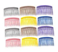 Baluue 12pièces Peignes Latéraux Mat Fins Dents Plastique Anti-glisse Accessoires Cheveux Femmes Mixte Couleurs Portable