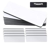 Baluue 16 Étiquettes Nominatives Vierges à Épingle, Format Rond à Coins Arrondis, 55x35 Mm, Plastique Léger Blanc, Lot de 16 Pièces pour Bureau et École, Badges Personnalisables