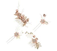 Baluue 1ensemble Peigne à Cheveux Fleur Avec Strass Épingles à Cheveux Pour Chignons Accessoires De Mariage Pour Femmes Lot