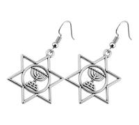 Baluue 1paire Étoile de David Dangereuses Boucles Oreilles pour Femmes et Filles Occasions Spéciales Hanoukka Festives Boucles Oreilles Pendantes Alliage Décoratif Réglées pour Fêtes