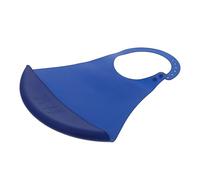 Baluue 1pièce Bavoir Adulte Étanche Silicone avec Poche Anti-salive Protection Alimentaire pour Personnes Âgées Confortable et Portable Bleu Foncé