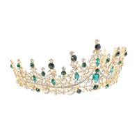 Baluue 1pièce Couronne Alliage Avec Émeraudes Diadème Vintage Pour Mariage Et Fêtes Accessoire Élégant Pour Femmes Et Filles