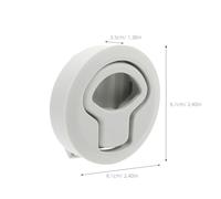 Baluue 2 ensembles Serrures Encastrées pour Trappe Loquet de Sécurité Flush Pull Blanc Poignée Ronde Encastrée pour Porte de Cabine Installation Affleurante