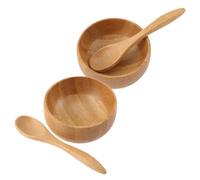 Baluue 2 ensembles Set de Mélangeurs en Bois Naturel pour Masque Facial Kit Portable DIY pour Soins Peau Résistant et Facile à Nettoyer Usage Maison et Salon de Beauté