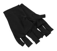 Baluue 2 paires Protection pour Manucure Gel Noir Court Accessoires Nail Art Résistants UV Confort Élastique pour Soins des Mains