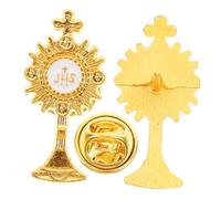 Baluue 2 pièces Broche Croix Élégante Accessoire Vêtements Cérémonie Baptême Fêtes Design Raffiné Polyvalent pour Tenue Quotidienne