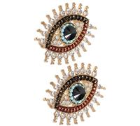 Baluue 2 Pièces Broche Œil du Mal en Alliage Léger avec Cristaux, Amulette Vintage pour Femmes, pour Écharpe ou Bal de Promo