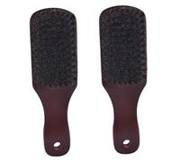 Baluue 2 pièces Brosse à Poils de Sanglier pour Hommes Brosse à Barbe et Cheveux Épais Manche Bois Naturel pour Suspension Nettoyage Profondeur et Massage Du Chevelu