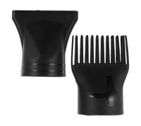 Baluue 2 Pièces Buse de Concentrateur en Plastique Noir pour Sèche-cheveux, Résistance Élevée la Chaleur, Embout Plat Étroit avec Peigne, Contrôle Amélioré pour Coiffage à Domicile Voyage