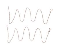 Baluue 2 pièces Collier Chaîne Plaquée Or Rose Cuivre pour Bijoux DIY Délicate et Élégante Cadeau Femme et Fille