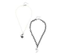 Baluue 2 Pièces Collier Tai Chi pour Couple et Amitié Pendentif Détachable Élégant Accessoire de Mode Unisexe pour Fête et