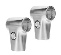 Baluue 2 pièces Connecteur Acier Inoxydable pour Tringles Rondes de Séchage Vêtements Support Robuste et Facile à Installer Compatible Tubes Fixation pour Rayonnages et Portants