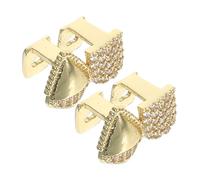 Baluue 2 Pièces Dentaires Halloween avec Cristaux pour Adultes Canines de Vampire Réalistes Bijoux de Costume Légers et Confortables