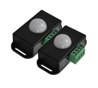 Baluue 2 pièces Détecteur de Mouvement PIR pour Intérieur Capteur Rayonnement Infra-rouge Interrupteur Automatique pour Éclairage LED Haute Sensibilité et Lot de Noir