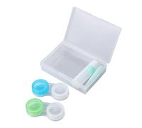 Baluue 2 pièces Étui Lentilles Contact Double avec Boîte de Rangement et Outil de Pose Compatible Toutes Marques Vert Set