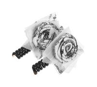 Baluue 2 Pièces Hair Ties Chinese Style Wave Hair Rope With Thousand Character Detail Spiral Bubble Braiding Ponytail Holders For Women And Elegant Water Ink Design