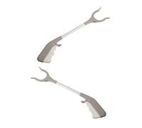 Baluue 2 pièces Lot de Pinces Ramasse Déchets Aluminium Outil Ramassage Flexible Ergonomique avec Prise Antidérapante pour Seniors Ramasseur Ordures pour Petits Objets et Espaces Publics